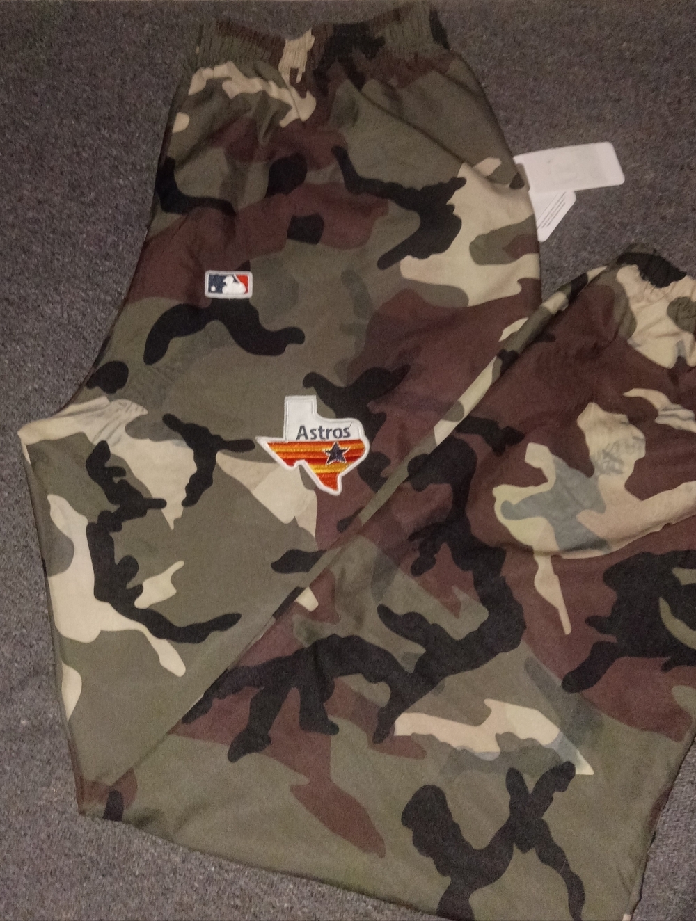 Houston Astros Men's Green Army Camo Athletic Joggers Sweatpants NWT.. double si